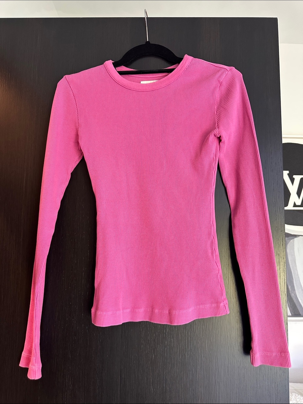 COH Long Sleeve Ribbed T-Shirt, Pink, XS